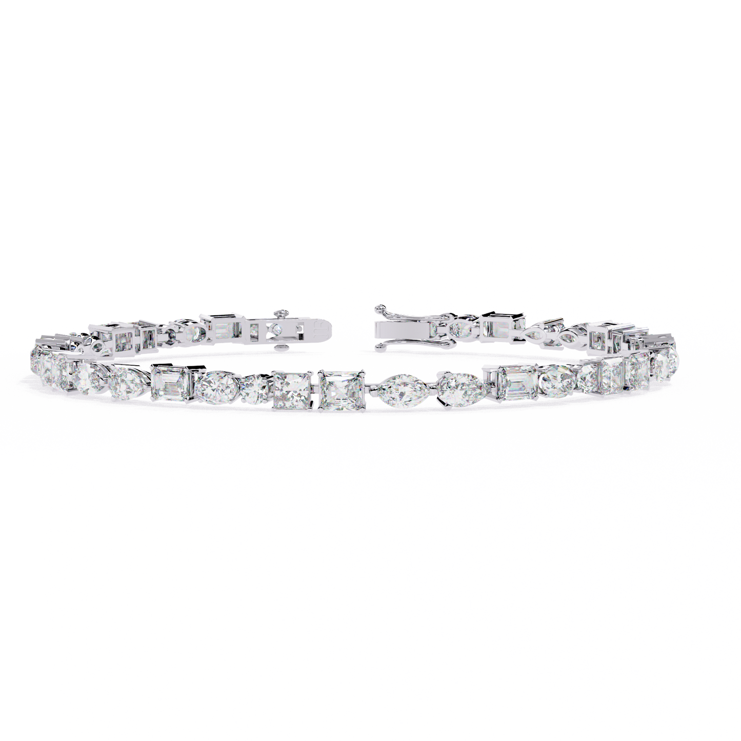 5.74Ct Multi Shape Lab Grown Daimond Unique Perfect Dainty Handcrafted Statement Tennis Bracelet Annivrasry Gift For Her - HIGHCARAT DIAMONDS