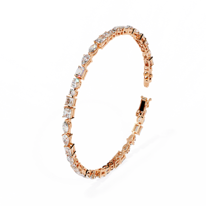 5.74Ct Multi Shape Lab Grown Daimond Unique Perfect Dainty Handcrafted Statement Tennis Bracelet Annivrasry Gift For Her - HIGHCARAT DIAMONDS