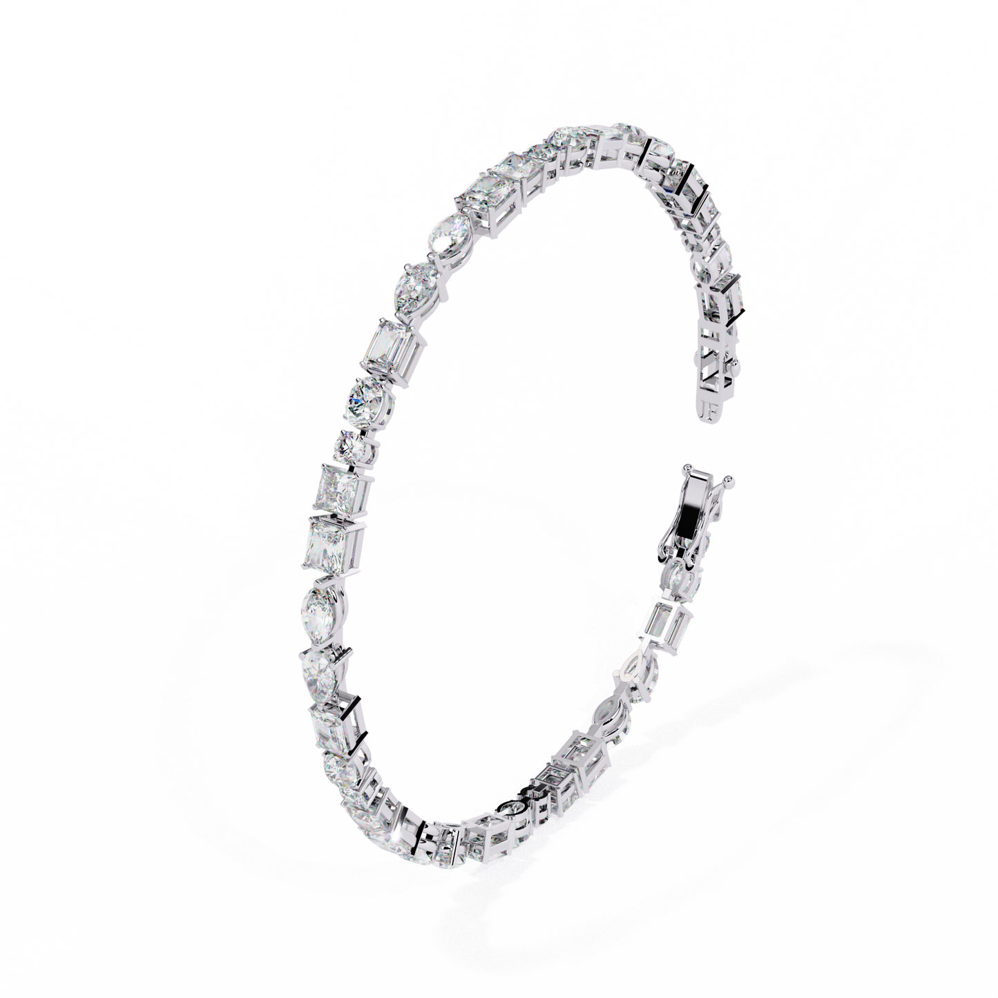 5.74Ct Multi Shape Lab Grown Daimond Unique Perfect Dainty Handcrafted Statement Tennis Bracelet Annivrasry Gift For Her - HIGHCARAT DIAMONDS