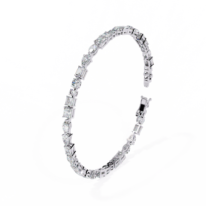 5.74Ct Multi Shape Lab Grown Daimond Unique Perfect Dainty Handcrafted Statement Tennis Bracelet Annivrasry Gift For Her - HIGHCARAT DIAMONDS