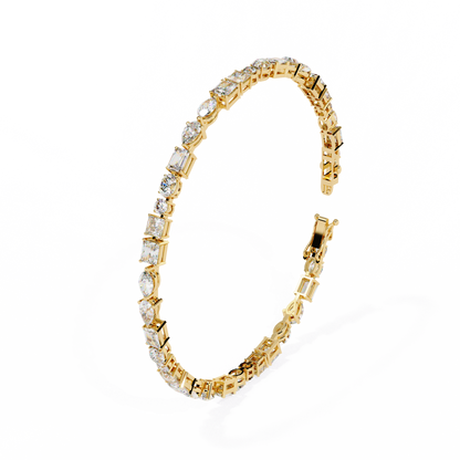 5.74Ct Multi Shape Lab Grown Daimond Unique Perfect Dainty Handcrafted Statement Tennis Bracelet Annivrasry Gift For Her - HIGHCARAT DIAMONDS