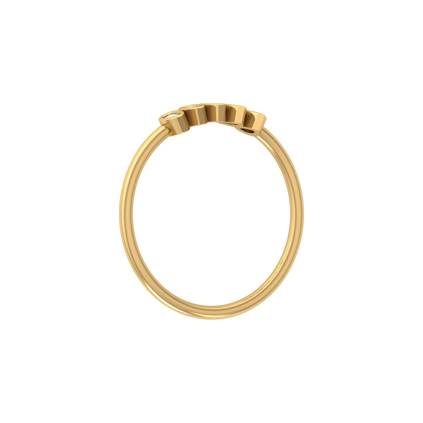 5 Stone Pear Cut Bezel Set Diamond Wedding Ring in 14KT Gold Lab Grown or Natural for Her - HIGHCARAT DIAMONDS