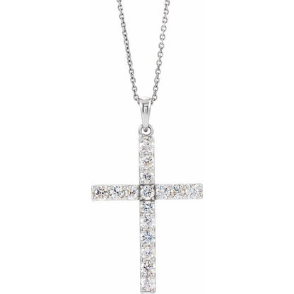 14K Yellow 1/8 CTW Lab-Grown Diamond Cross Pendant