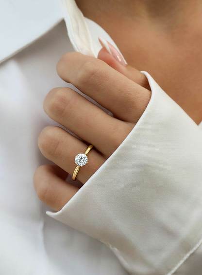 Round Cut Lab Grown Diamond Engagement Ring