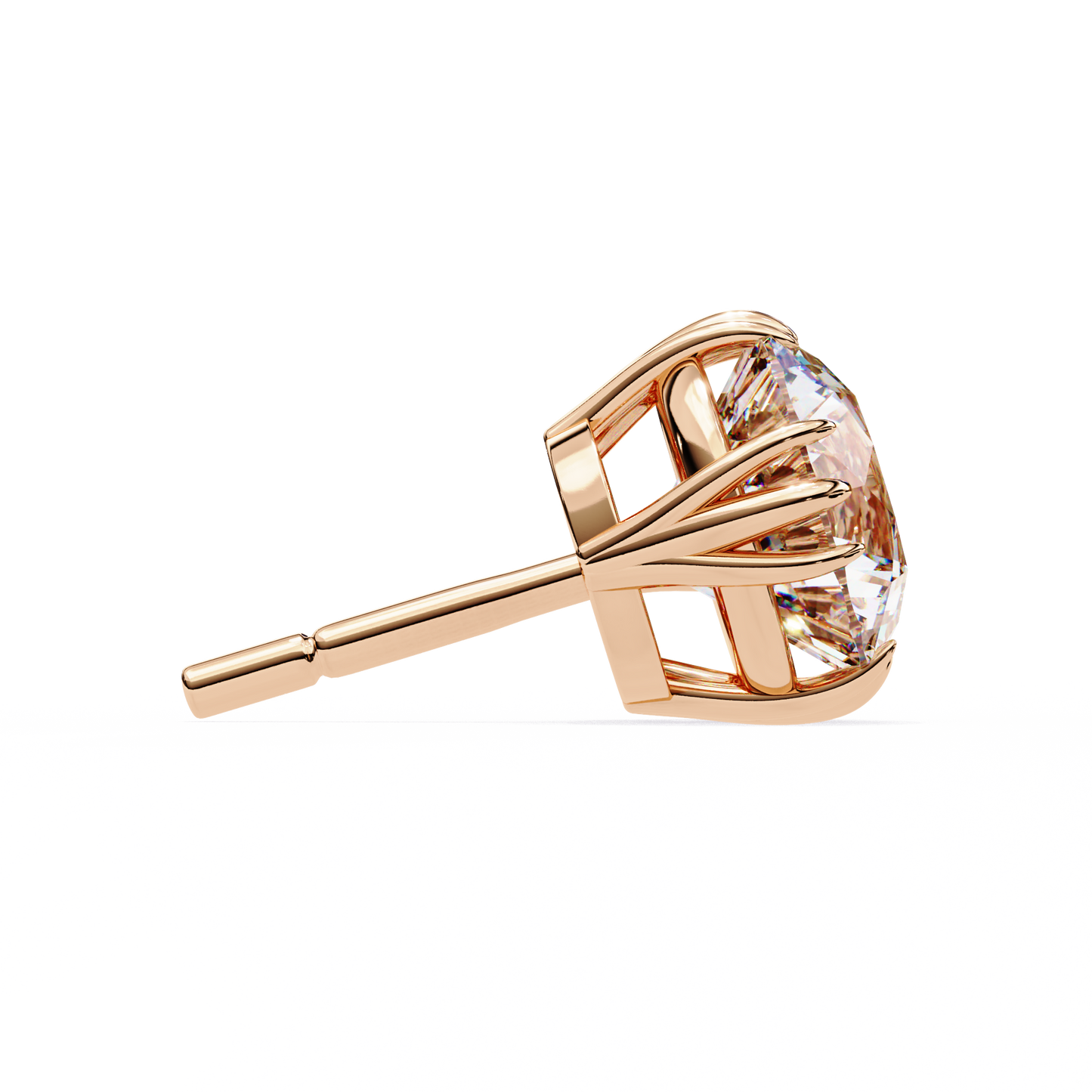 2.80Ct Round Cut Top Grade Diamond Minimalist Elegant Dainty Pave Set Push Back Stud Earring For Gift