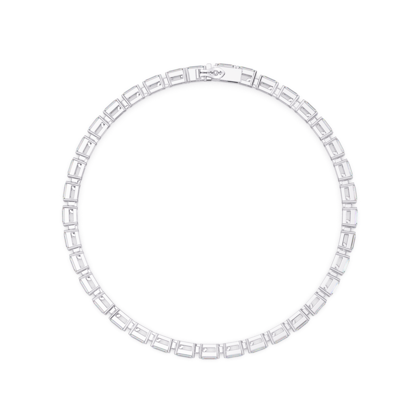 Emerald Cut Lab grown Diamond Tennis Bracelet