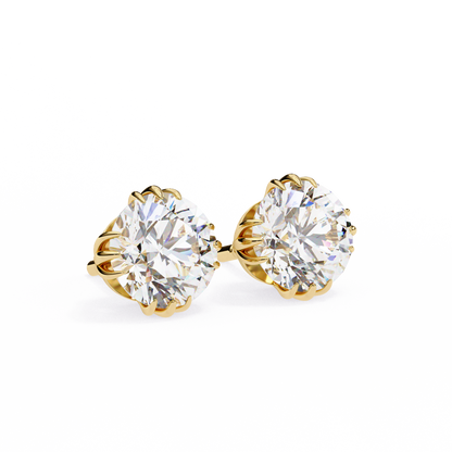 2.80Ct Round Cut Top Grade Diamond Minimalist Elegant Dainty Pave Set Push Back Stud Earring For Gift