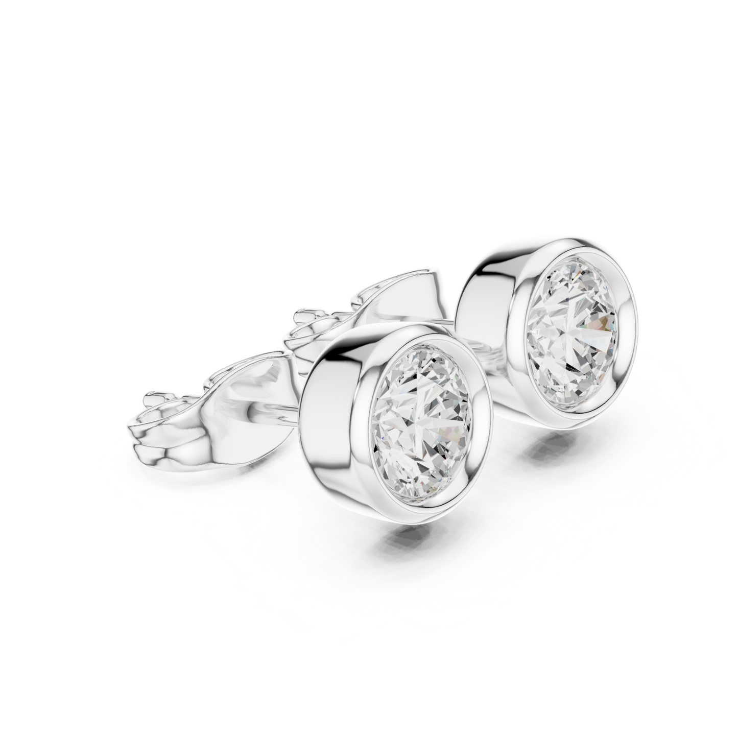 Round Cut Lab Grown Diamond Classic Stud Earrings