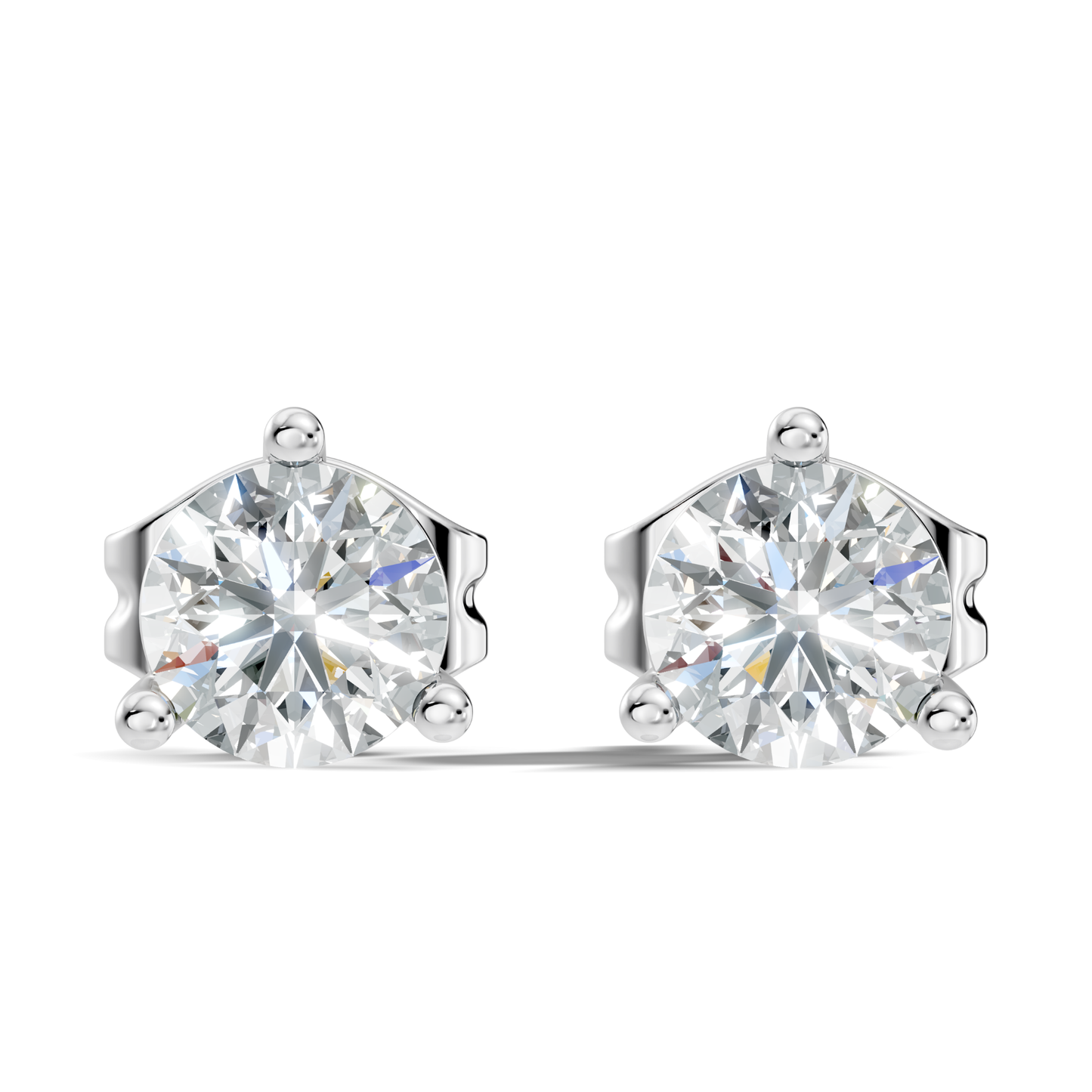 Round Lab Grown Diamond Solitaire Stud Earring