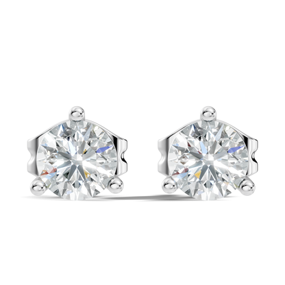 Round Lab Grown Diamond Solitaire Stud Earring