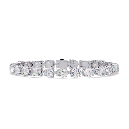Mixed Shape Lab Grown Diamond Link Tennis Bracelet