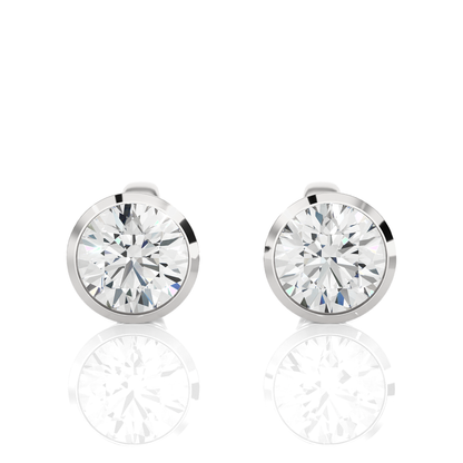 1.18 Ct Round Certified Diamond Stud Earrings