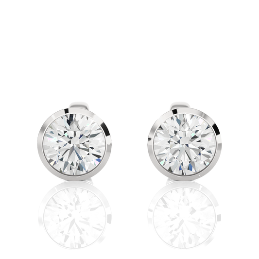 1.18 Ct Round Certified Diamond Stud Earrings