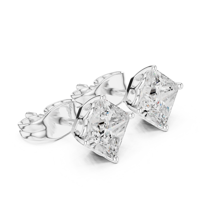 0.88Ct Princess Lab Grown Diamond Solitaire Stud Earring