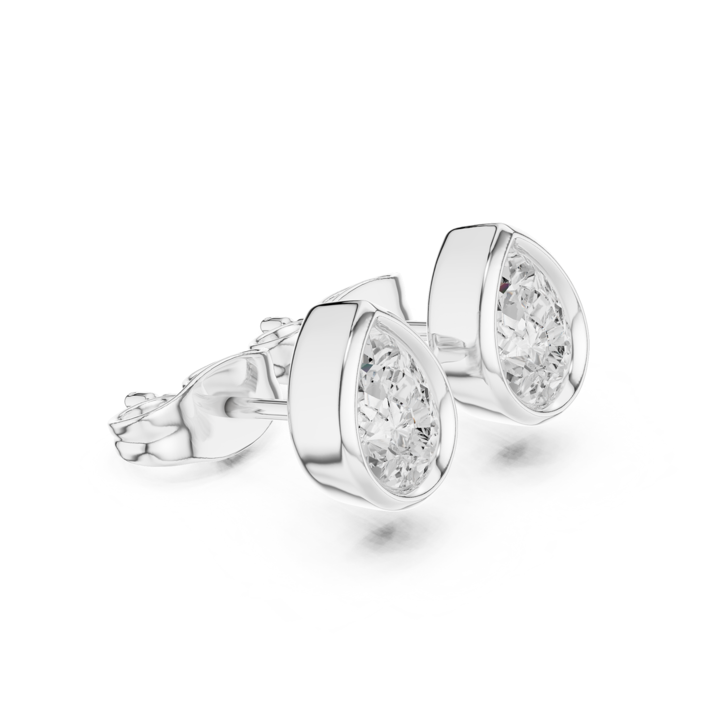 Pear Cut Lab Grown Diamond Vintage Stud Earrings