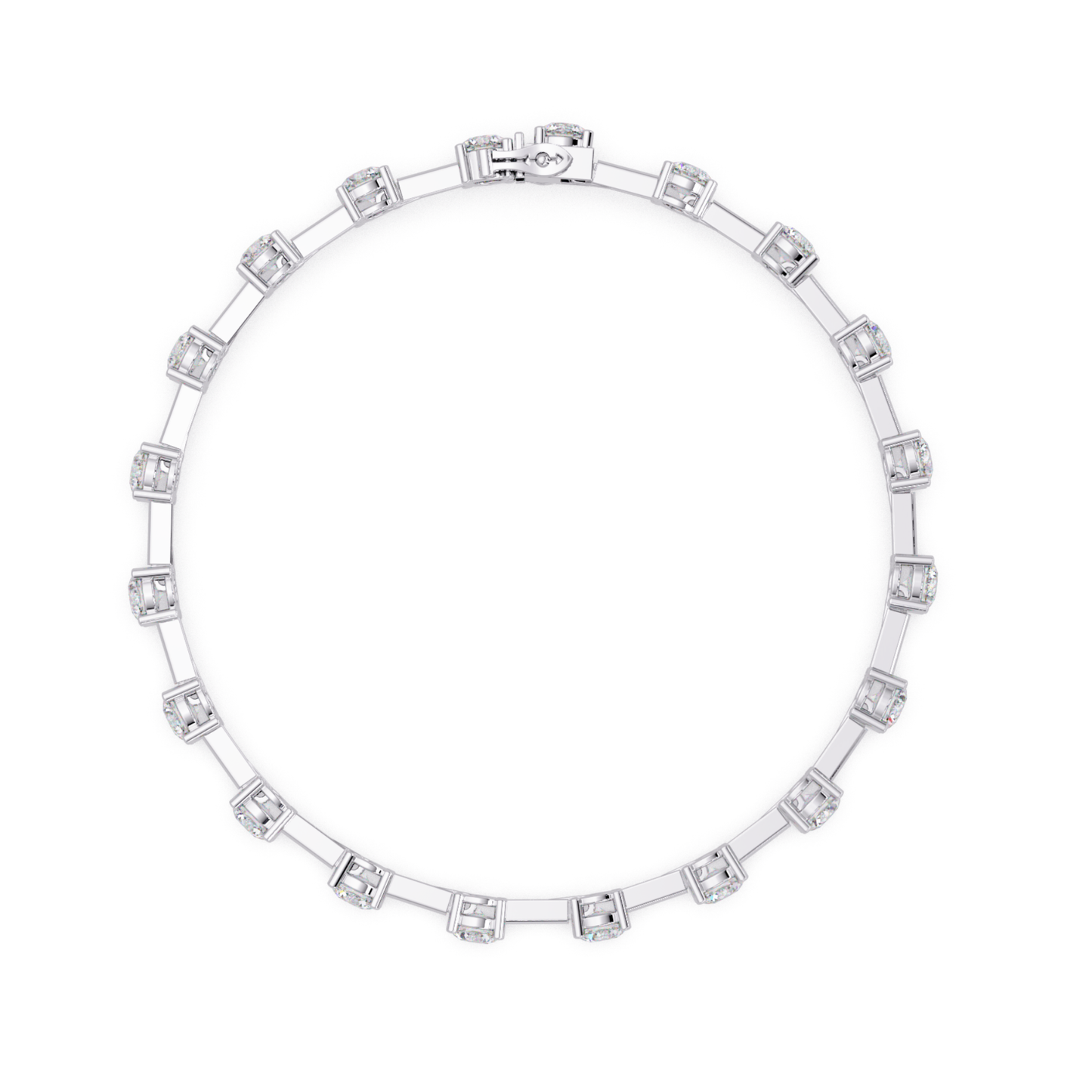 Floating Lab Grown Round Diamond Line Bracelet