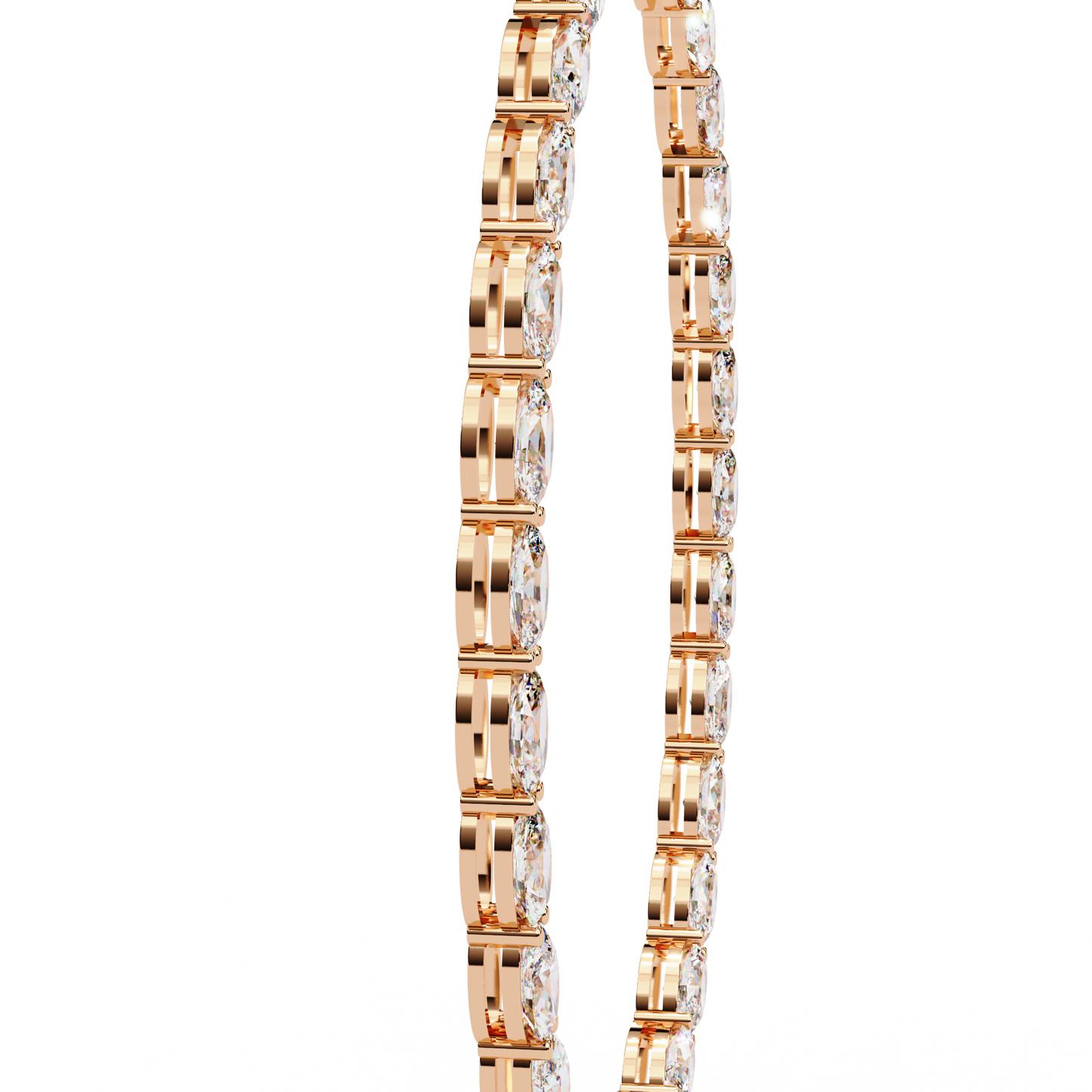 6.20 Ct Oval Cut Lab Grown And Natural Diamond Channel Set Unique Art Deco Tennis  Necklace For Annivary - HIGHCARAT DIAMONDS