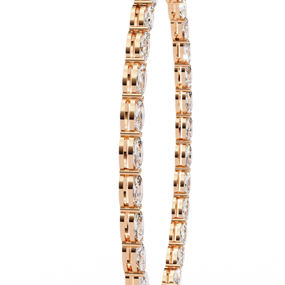 6.20 Ct Oval Cut Lab Grown And Natural Diamond Channel Set Unique Art Deco Tennis  Necklace For Annivary - HIGHCARAT DIAMONDS