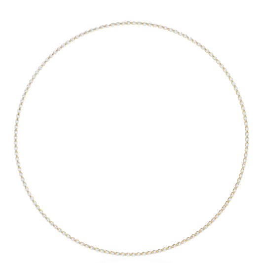 6.20 Ct Oval Cut Lab Grown And Natural Diamond Channel Set Unique Art Deco Tennis  Necklace For Annivary - HIGHCARAT DIAMONDS