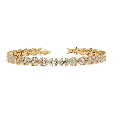 6.25Ct Marquise And Round Cut Diamond Antique Delicate  Vintage 14k Solid Rose Gold Stacking Wedding Tennis Bracelet Gift For Her - HIGHCARAT DIAMONDS