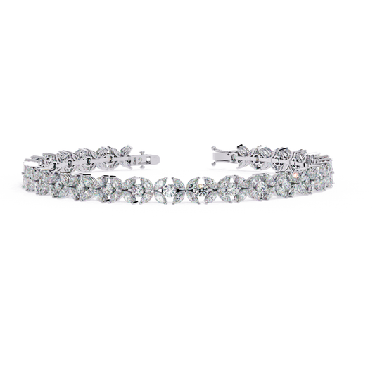 6.25Ct Marquise And Round Cut Diamond Antique Delicate  Vintage 14k Solid Rose Gold Stacking Wedding Tennis Bracelet Gift For Her - HIGHCARAT DIAMONDS