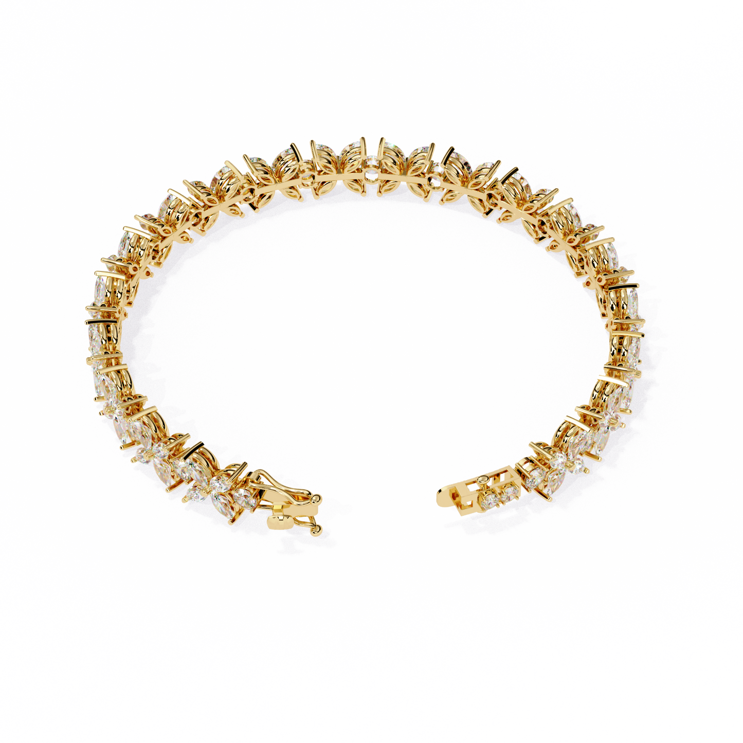 6.25Ct Marquise And Round Cut Diamond Antique Delicate  Vintage 14k Solid Rose Gold Stacking Wedding Tennis Bracelet Gift For Her - HIGHCARAT DIAMONDS