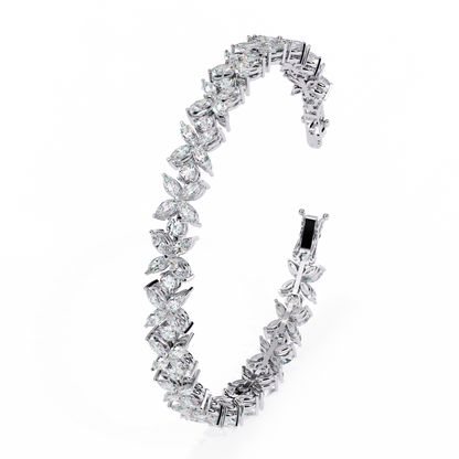 6.25Ct Marquise And Round Cut Diamond Antique Delicate  Vintage 14k Solid Rose Gold Stacking Wedding Tennis Bracelet Gift For Her - HIGHCARAT DIAMONDS