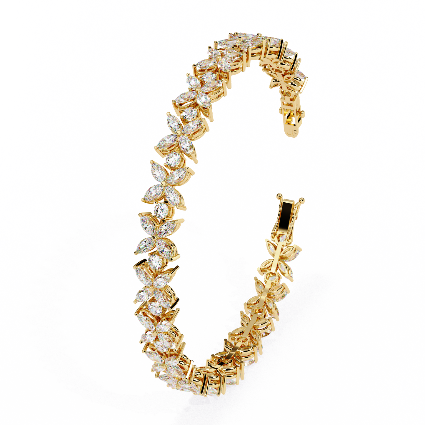 6.25Ct Marquise And Round Cut Diamond Antique Delicate  Vintage 14k Solid Rose Gold Stacking Wedding Tennis Bracelet Gift For Her - HIGHCARAT DIAMONDS