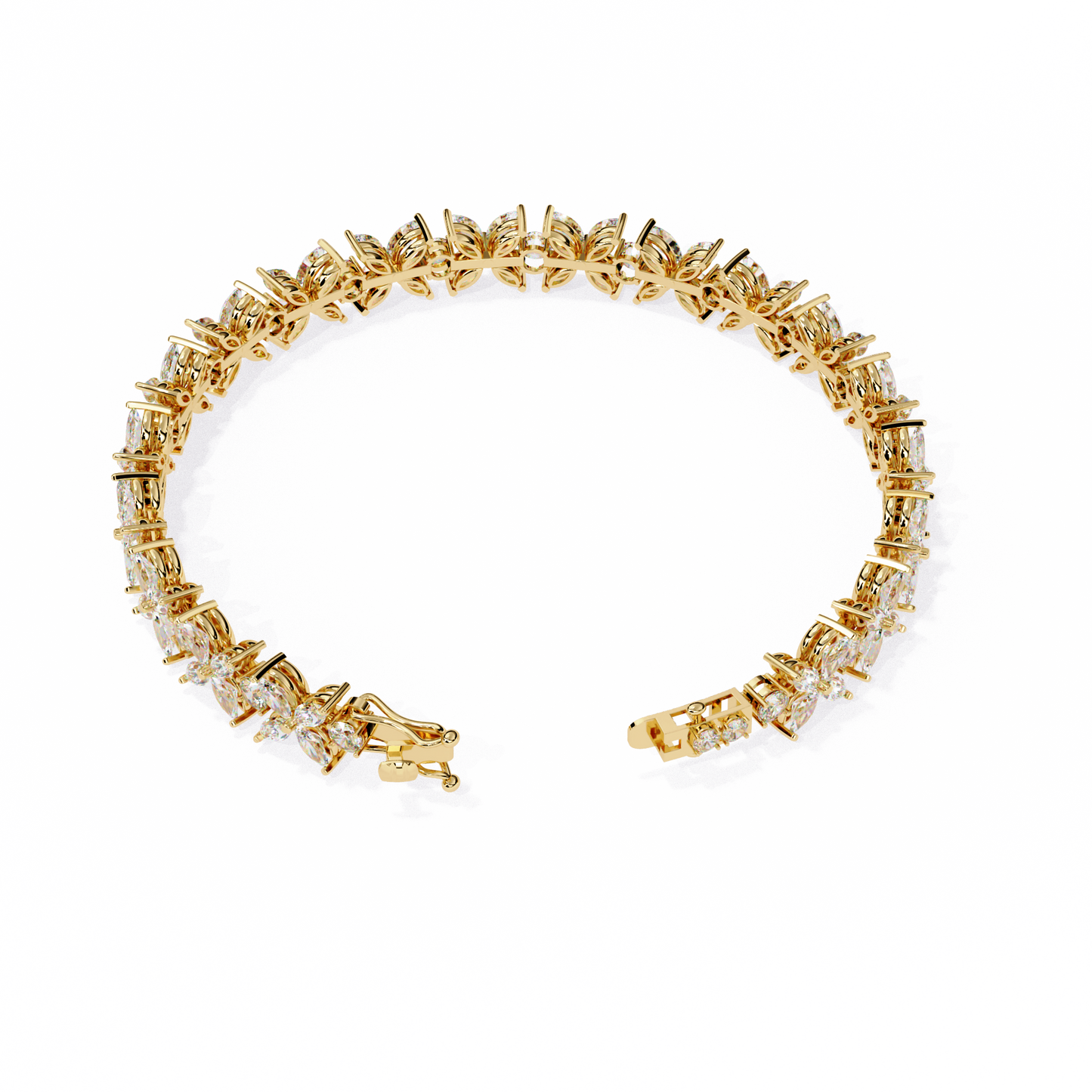 6.25Ct Marquise And Round Cut Diamond Antique Delicate  Vintage 14k Solid Rose Gold Stacking Wedding Tennis Bracelet Gift For Her - HIGHCARAT DIAMONDS