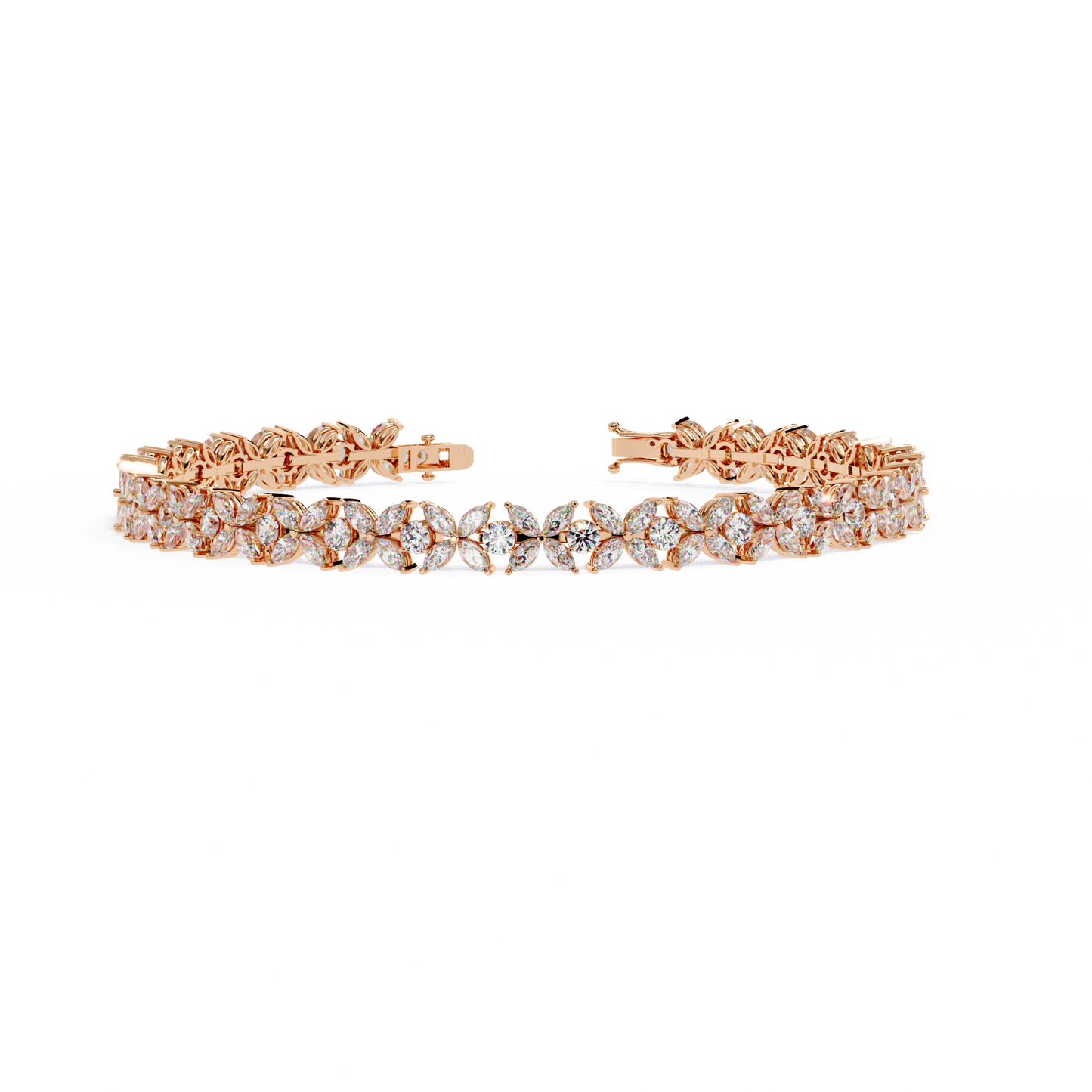 6.25Ct Marquise And Round Cut Diamond Antique Delicate  Vintage 14k Solid Rose Gold Stacking Wedding Tennis Bracelet Gift For Her - HIGHCARAT DIAMONDS