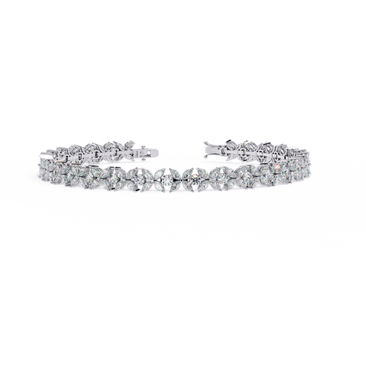 6.25Ct Marquise And Round Cut Diamond Antique Delicate  Vintage 14k Solid Rose Gold Stacking Wedding Tennis Bracelet Gift For Her - HIGHCARAT DIAMONDS