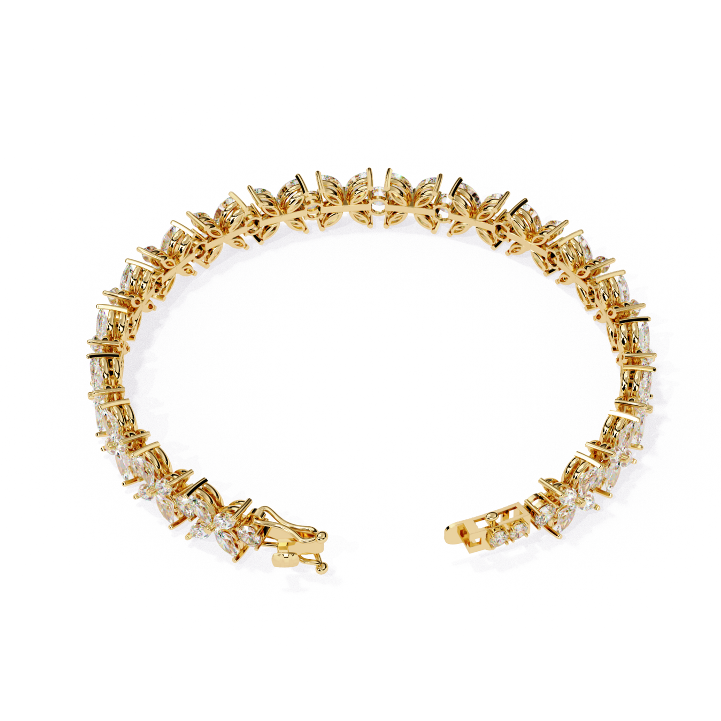 6.25Ct Marquise And Round Cut Diamond Antique Delicate  Vintage 14k Solid Rose Gold Stacking Wedding Tennis Bracelet Gift For Her - HIGHCARAT DIAMONDS
