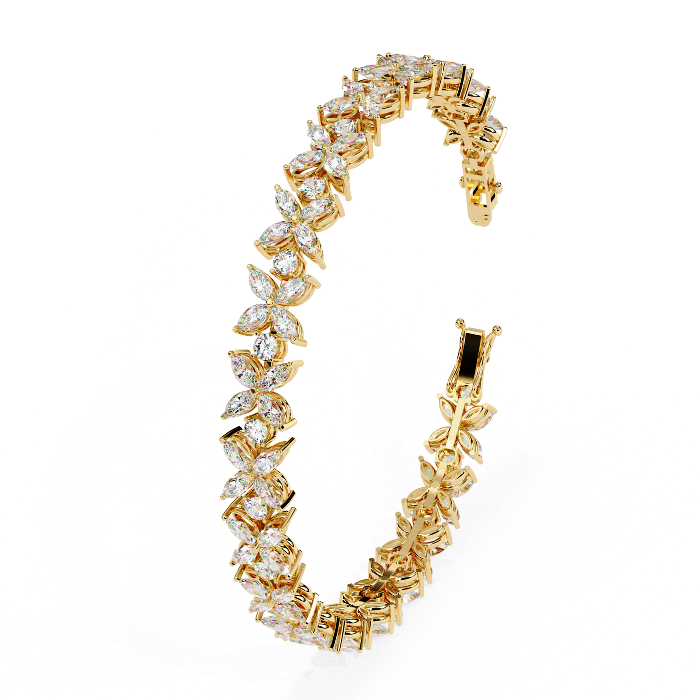 6.25Ct Marquise And Round Cut Diamond Antique Delicate  Vintage 14k Solid Rose Gold Stacking Wedding Tennis Bracelet Gift For Her - HIGHCARAT DIAMONDS