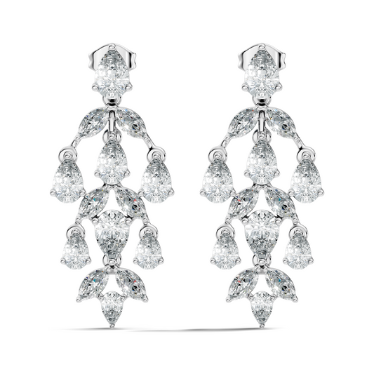 6.38 Ct Pear & Marquise Lab Grown Diamond Earrings in 14K White Gold