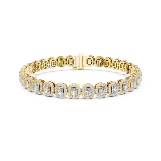 6.40CT Round and Radiant Cut Diamond Unique Prong Set Handcrafted Classic Wedding Wear Bracelet Gift For Women's