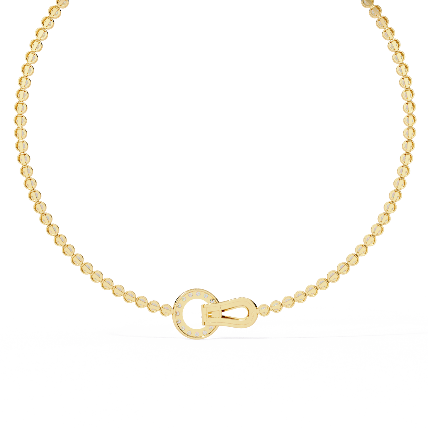 6.42 Ct,10k White Solid Gold Fancy Round Cut Lab Grown& Natural Prong Set  Wedding Diamond  Necklace - HIGHCARAT DIAMONDS