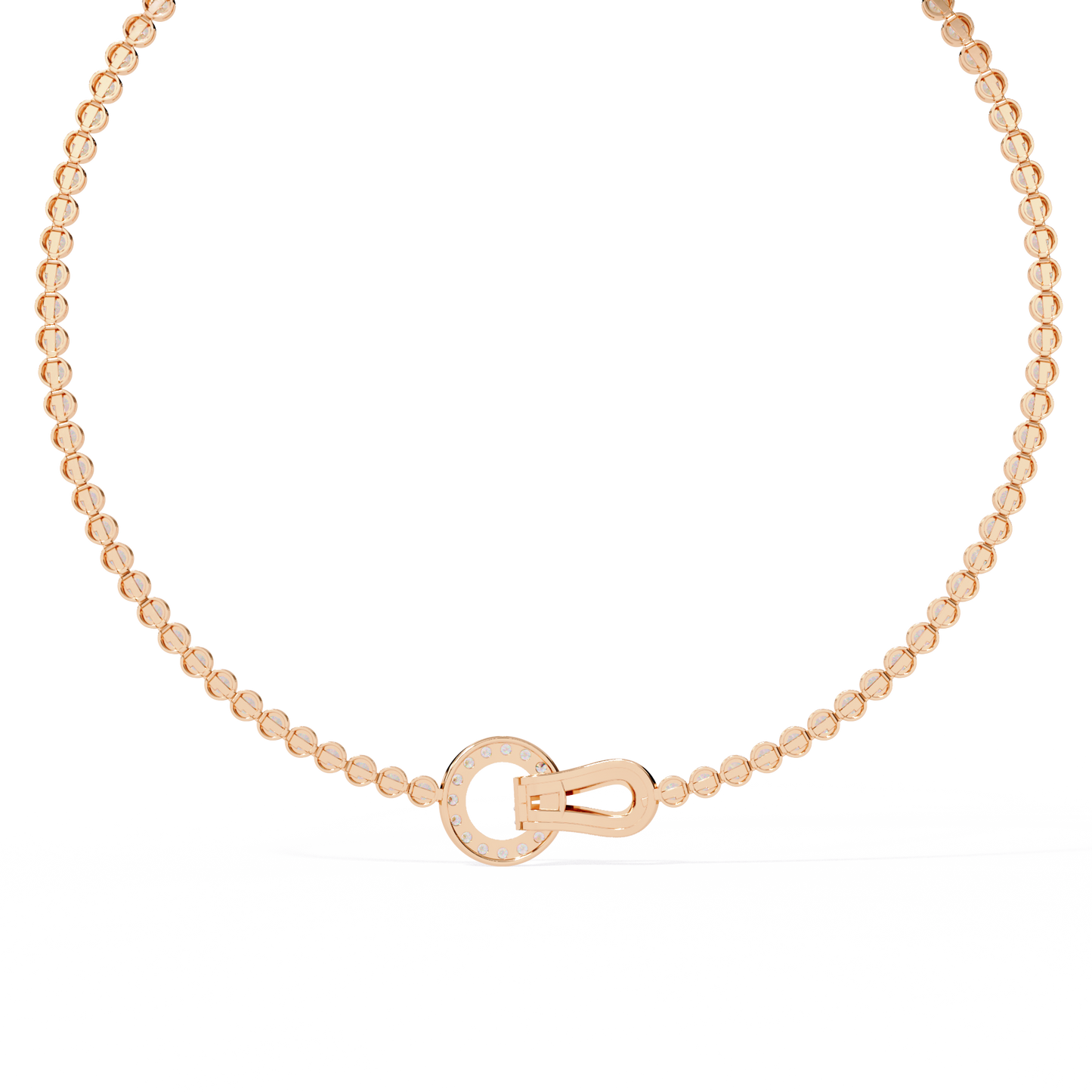 6.42 Ct,10k White Solid Gold Fancy Round Cut Lab Grown& Natural Prong Set  Wedding Diamond  Necklace - HIGHCARAT DIAMONDS