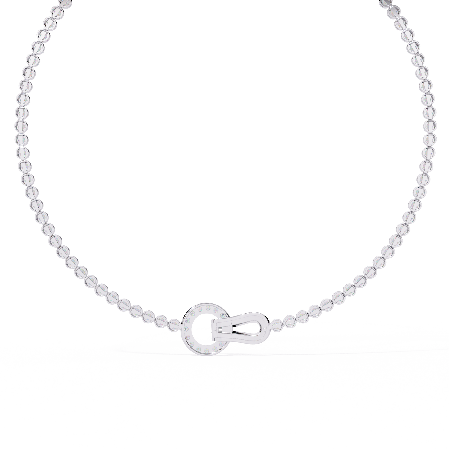 6.42 Ct,10k White Solid Gold Fancy Round Cut Lab Grown& Natural Prong Set  Wedding Diamond  Necklace - HIGHCARAT DIAMONDS