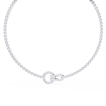 6.42 Ct,10k White Solid Gold Fancy Round Cut Lab Grown& Natural Prong Set  Wedding Diamond  Necklace - HIGHCARAT DIAMONDS