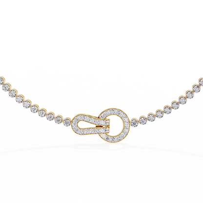 6.42 Ct,10k White Solid Gold Fancy Round Cut Lab Grown& Natural Prong Set  Wedding Diamond  Necklace - HIGHCARAT DIAMONDS