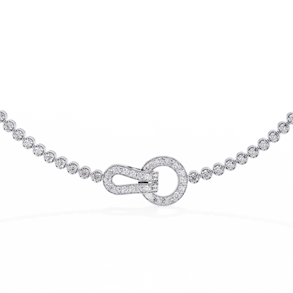 6.42 Ct,10k White Solid Gold Fancy Round Cut Lab Grown& Natural Prong Set  Wedding Diamond  Necklace - HIGHCARAT DIAMONDS