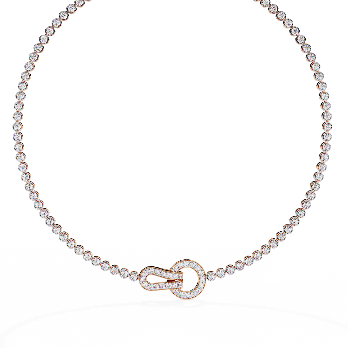 6.42 Ct,10k White Solid Gold Fancy Round Cut Lab Grown& Natural Prong Set  Wedding Diamond  Necklace - HIGHCARAT DIAMONDS