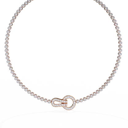 6.42 Ct,10k White Solid Gold Fancy Round Cut Lab Grown& Natural Prong Set  Wedding Diamond  Necklace - HIGHCARAT DIAMONDS