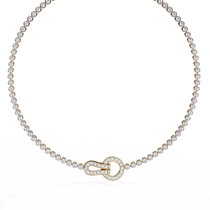 6.42 Ct,10k White Solid Gold Fancy Round Cut Lab Grown& Natural Prong Set  Wedding Diamond  Necklace - HIGHCARAT DIAMONDS