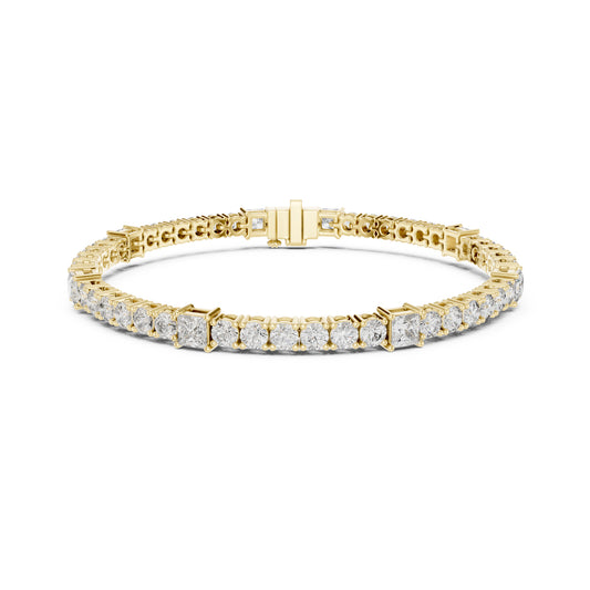 6.52Ct Round and Princess Cut White Colorless Lab Grown Diamond Unique Vintage Elegant Classic Wedding  Bracelet Gift For Women's