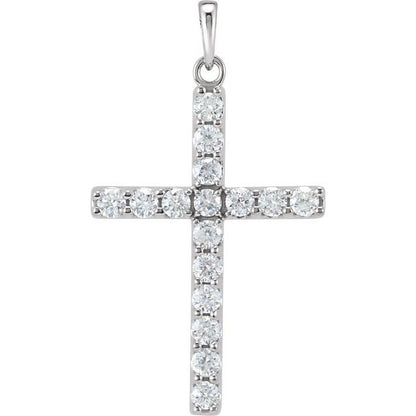 14K Yellow 1/8 CTW Lab-Grown Diamond Cross Pendant