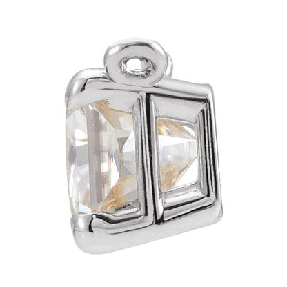 14K White 3/4 CTW Lab Grown Diamond Claw-Prong Pendants Center