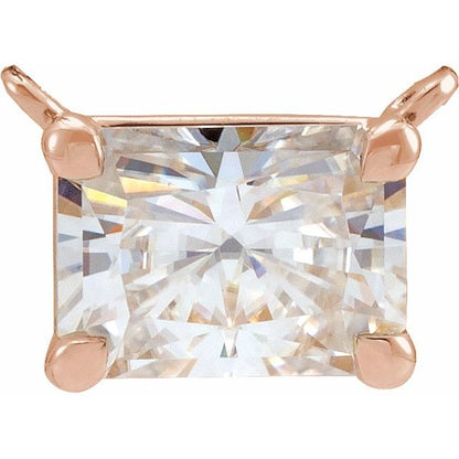 14K White 3/4 CTW Lab Grown Diamond Claw-Prong Pendants Center