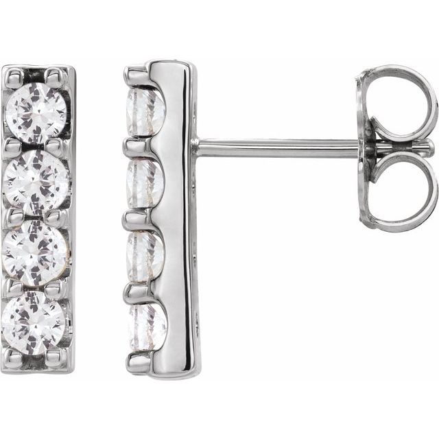 14K Yellow 1/2 CTW Lab-Grown Diamond Bar Earrings