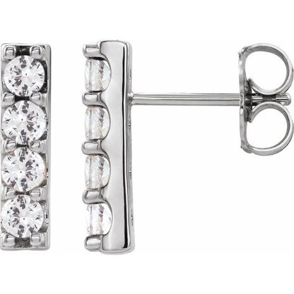 14K Yellow 1/2 CTW Lab-Grown Diamond Bar Earrings